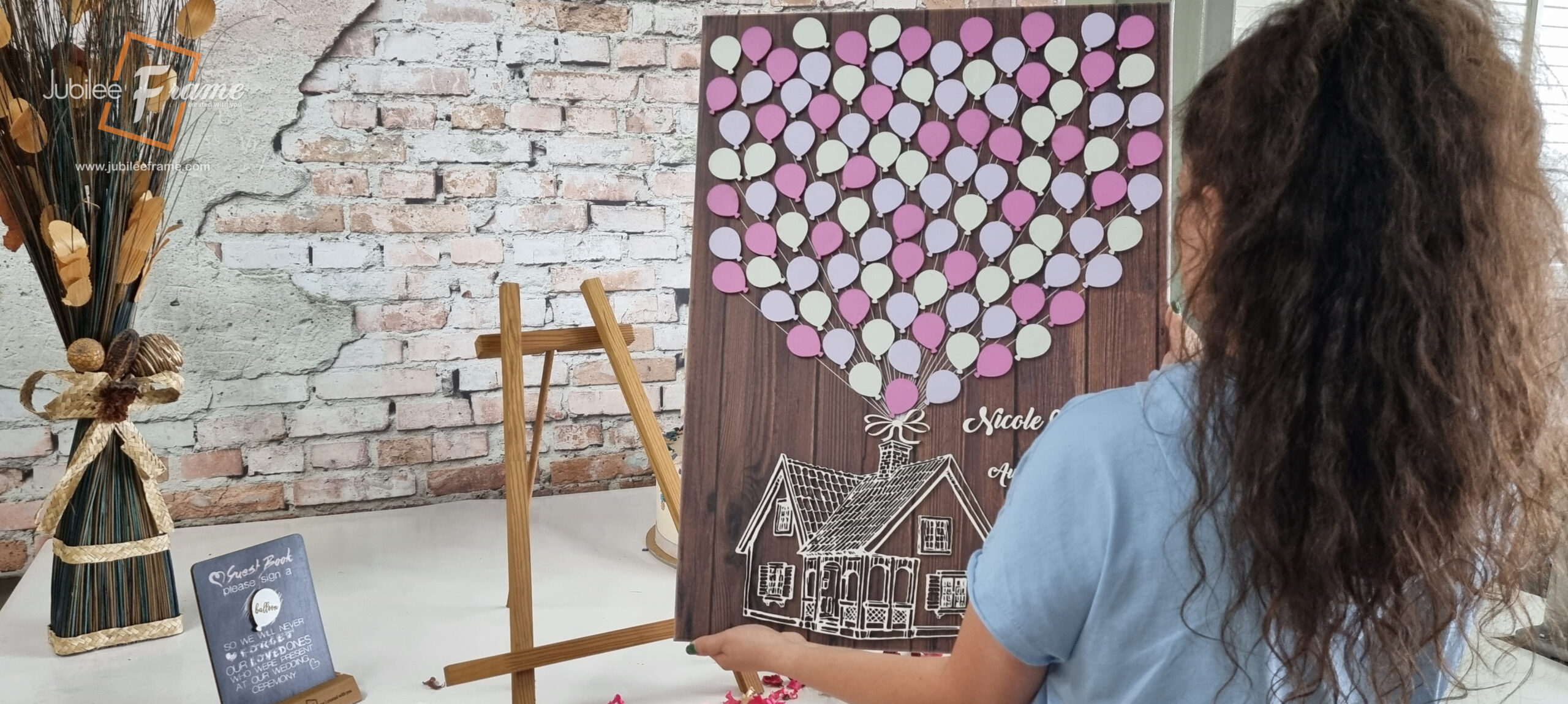 2- Wedding GuestBook Alternative Personalized Gift Sign in white grey 7